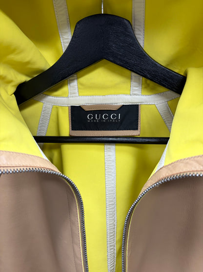 SS2014 Gucci Lambskin Leather ‘Scuba’ Hooded Jacket