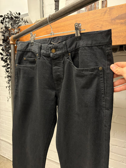 2021 Saint Laurent ‘D27’ Black Straight Cut Denim
