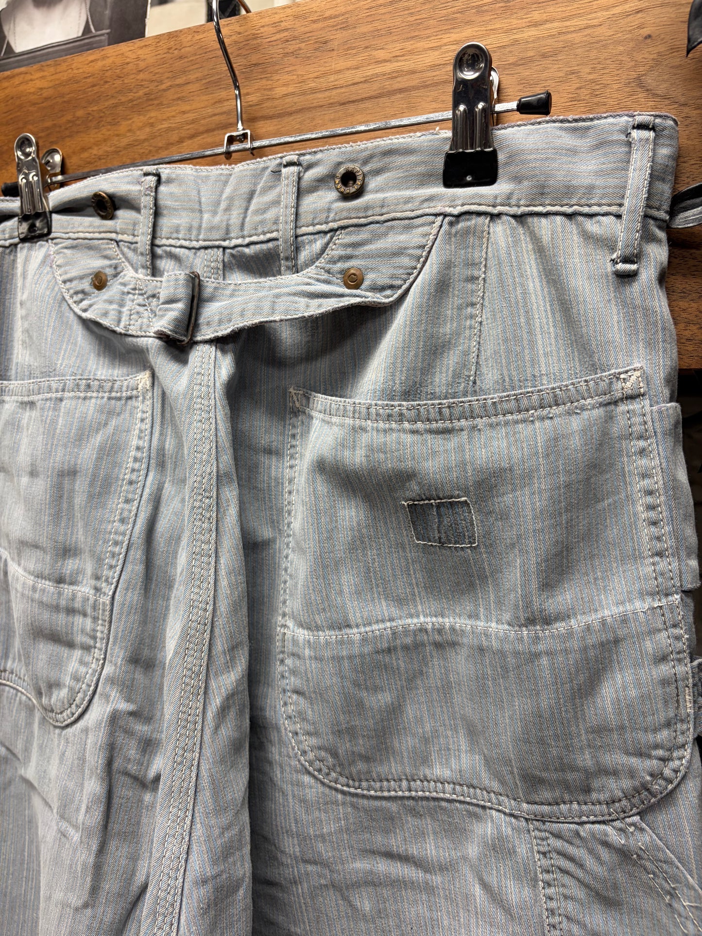 Kapital ‘Lumbar’ Double Knee Washed Grey Cotton Carpenter Denim