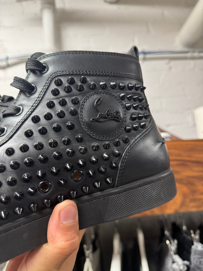 Christian Louboutin Classic Red Bottom ‘Junior Spike’ High Top Sneakers