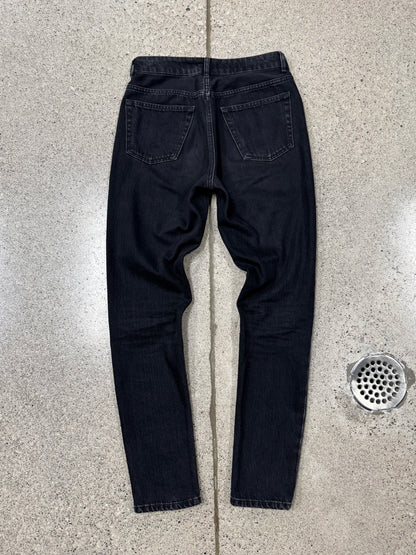 2017 Balenciaga Black ‘Button Fly’ Black Skinny Jeans