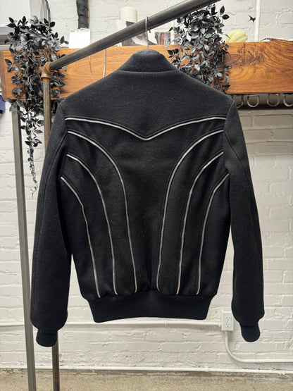 AW2015 Saint Laurent by Hedi Slimane ‘Zipper Track’ Wool Bomber Jacket