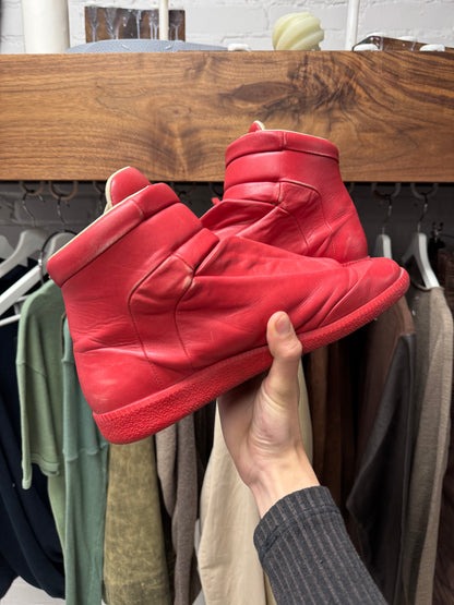 Maison Margiela ‘Future’ Red Leather High Top Sneakers
