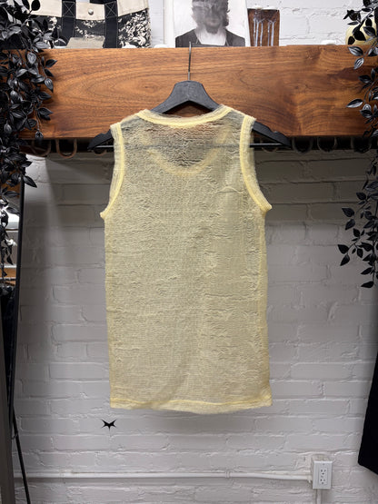 SS1998 Helmut Lang Runway ‘Ruffled Mesh’ Cream White Tank Top