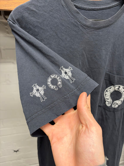 Vintage Chrome Hearts ‘T-Bar Logo’ Faded Black T-Shirt