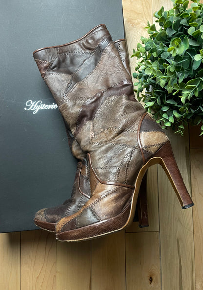 2000s Hysteric Glamour Patchwork Leather Boots