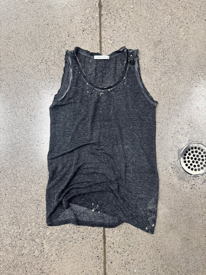 SS2011 Balmain ‘Safety Pin’ Thrash Distressed Tank Top
