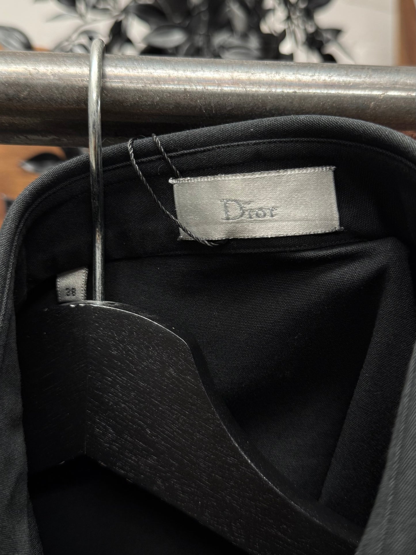 AW2003 Dior Homme ‘Luster’ Waxed Black Tape Seam Bondage Shirt
