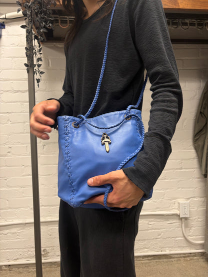 Chrome Hearts ‘Dirty Knees’ Chiffon Blue Woven Leather Dagger Bucket Bag