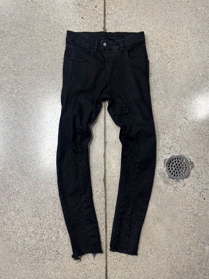 Thom Krom ‘Scar-Stitch’ J-Cut Black Raw Hem Denim