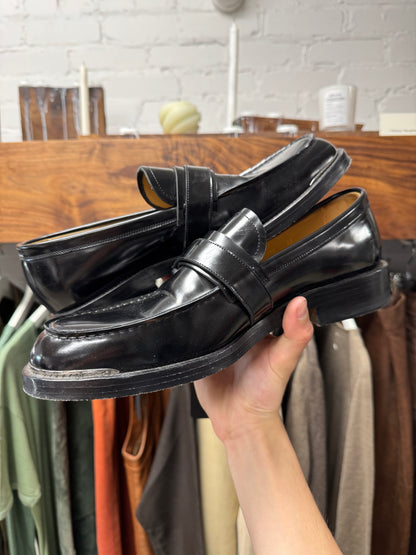 Dior ‘Evidence’ Roller Buckle Black Patent Leather Loafers