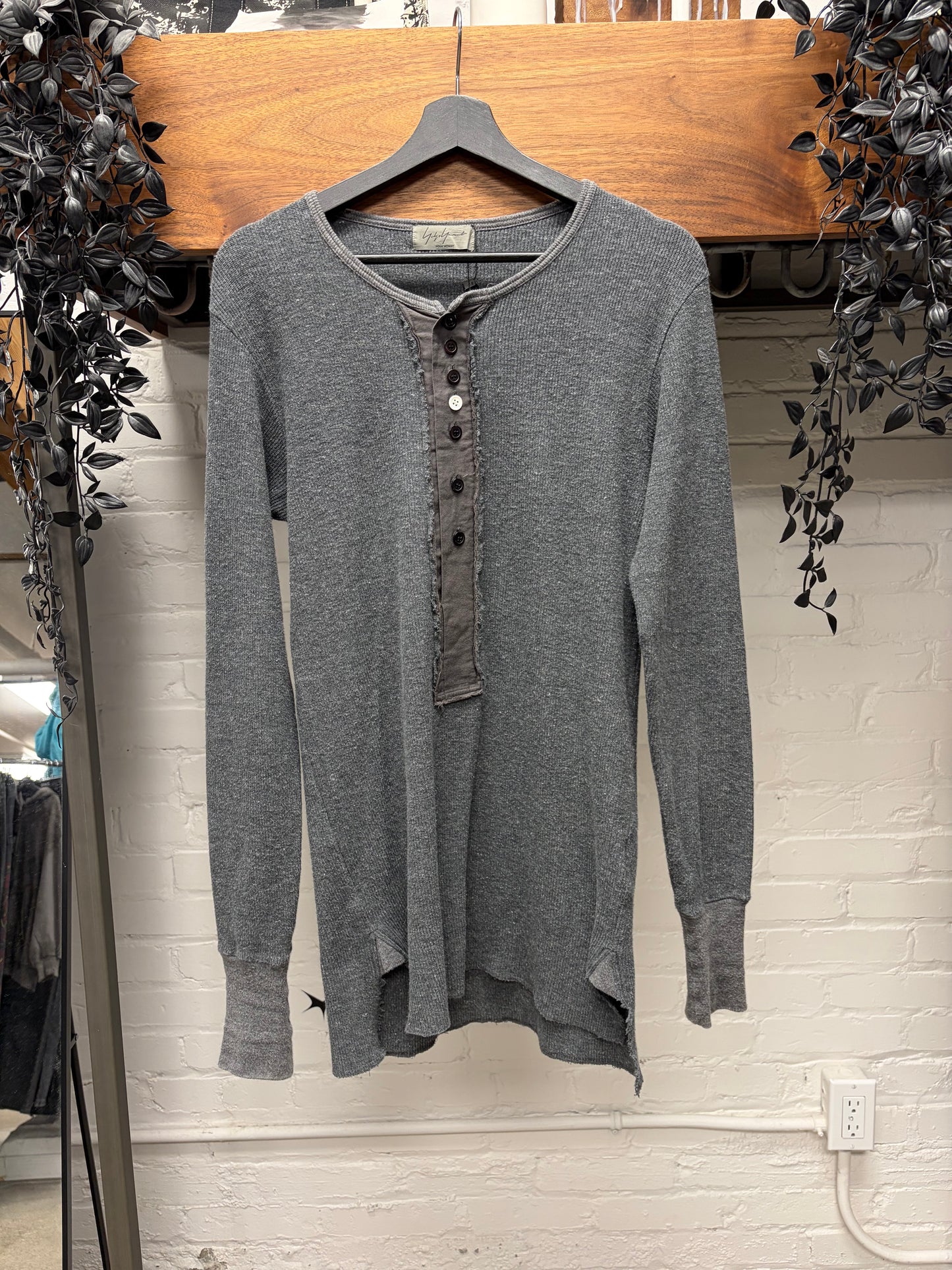 Yohji Yamamoto Pour Homme Thermal ‘Henley’ Assorted Button Long Sleeve Shirt