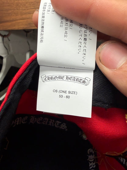 Chrome Hearts Red/Yellow Leather Cross Patch ‘CH Logo’ Trucker Hat