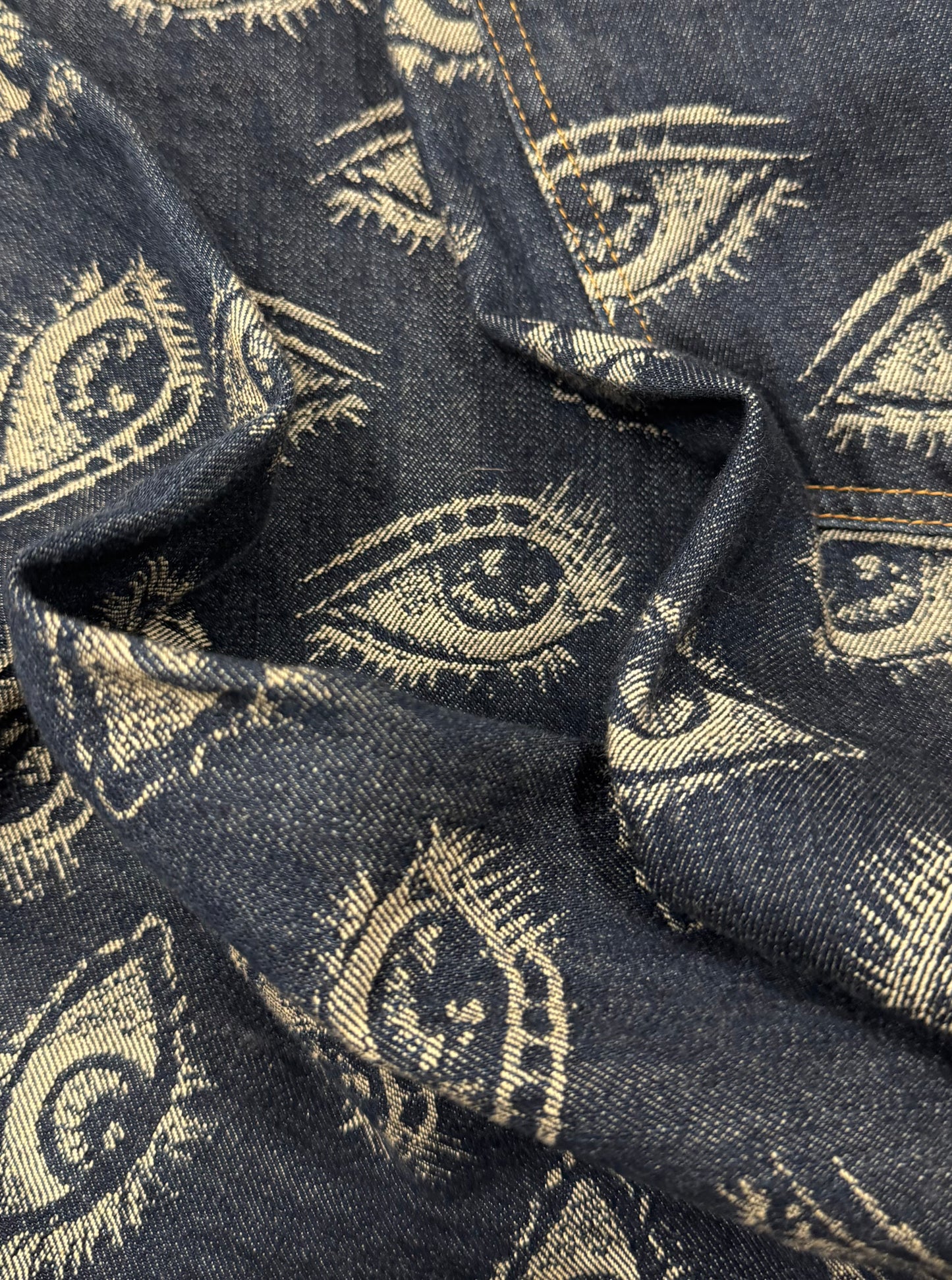 SS2024 Kapital Jacquard Weave ‘Eyeball’ Flared Denim