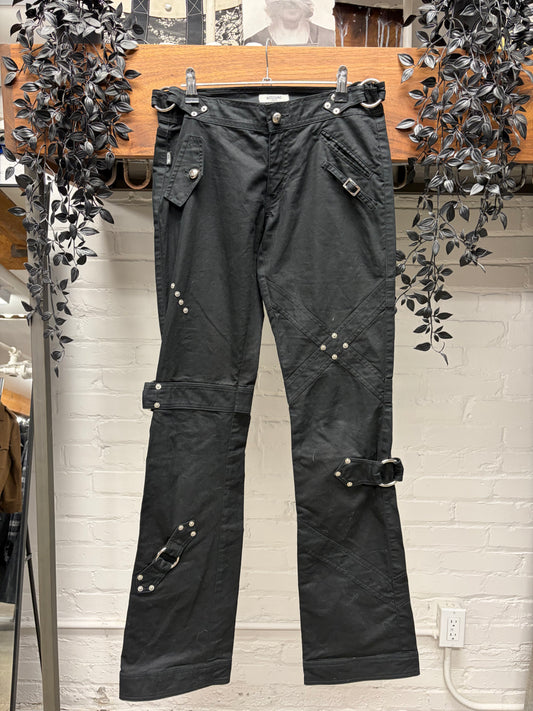 Moschino Black Harness Strap Bondage Denim