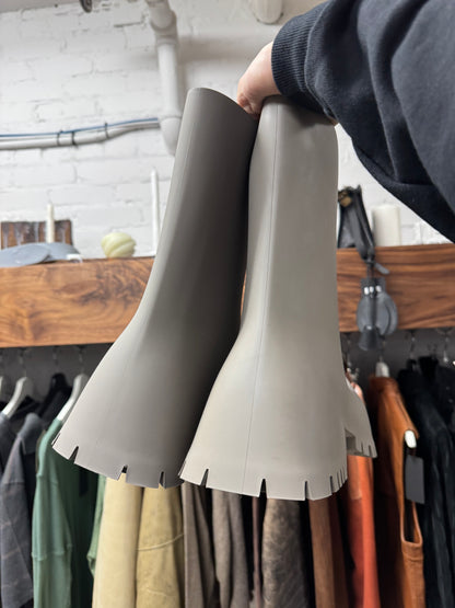 Balenciaga ‘Trooper’ Slate Grey Square Toe Combat Boots