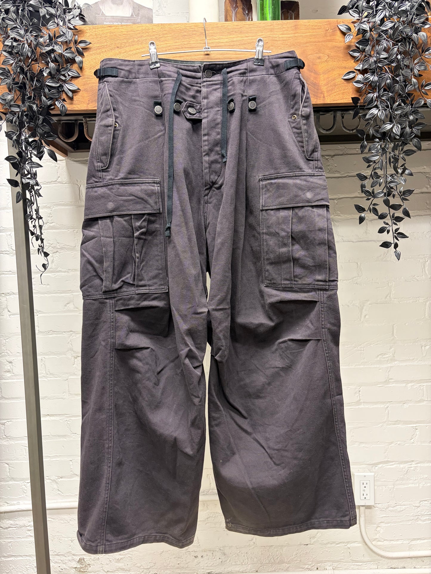 Kapital ‘Heavy Drill’ Dark Purple Jumbo Cotton Cargo Pants