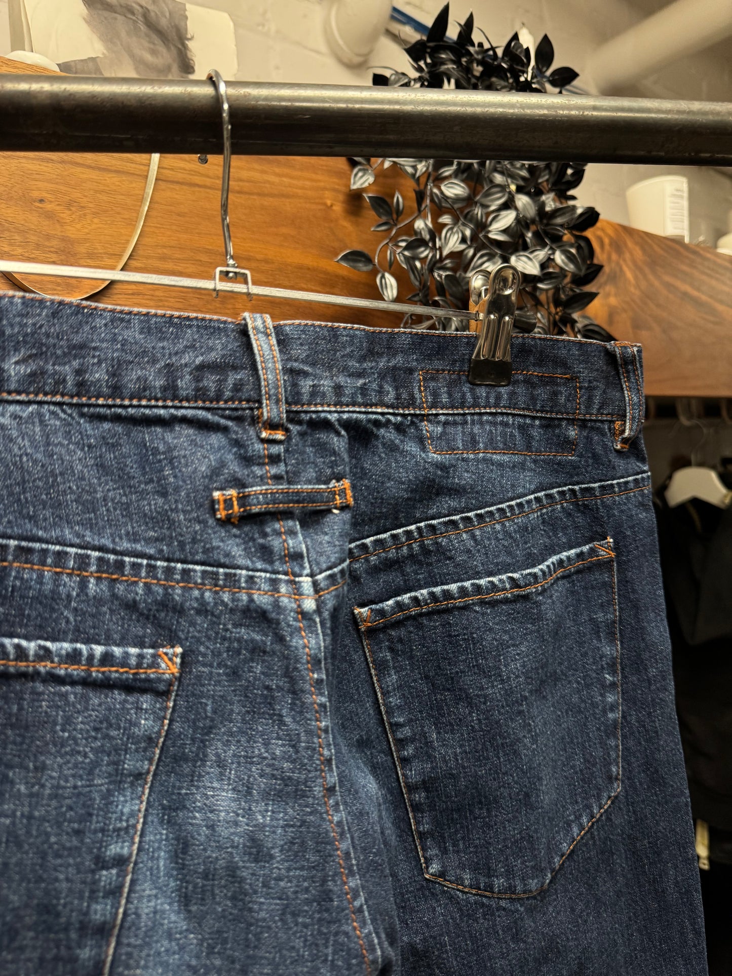 Vintage 90s Jean Paul Gaultier ‘Argyle Distressed’ Flared Leg Denim