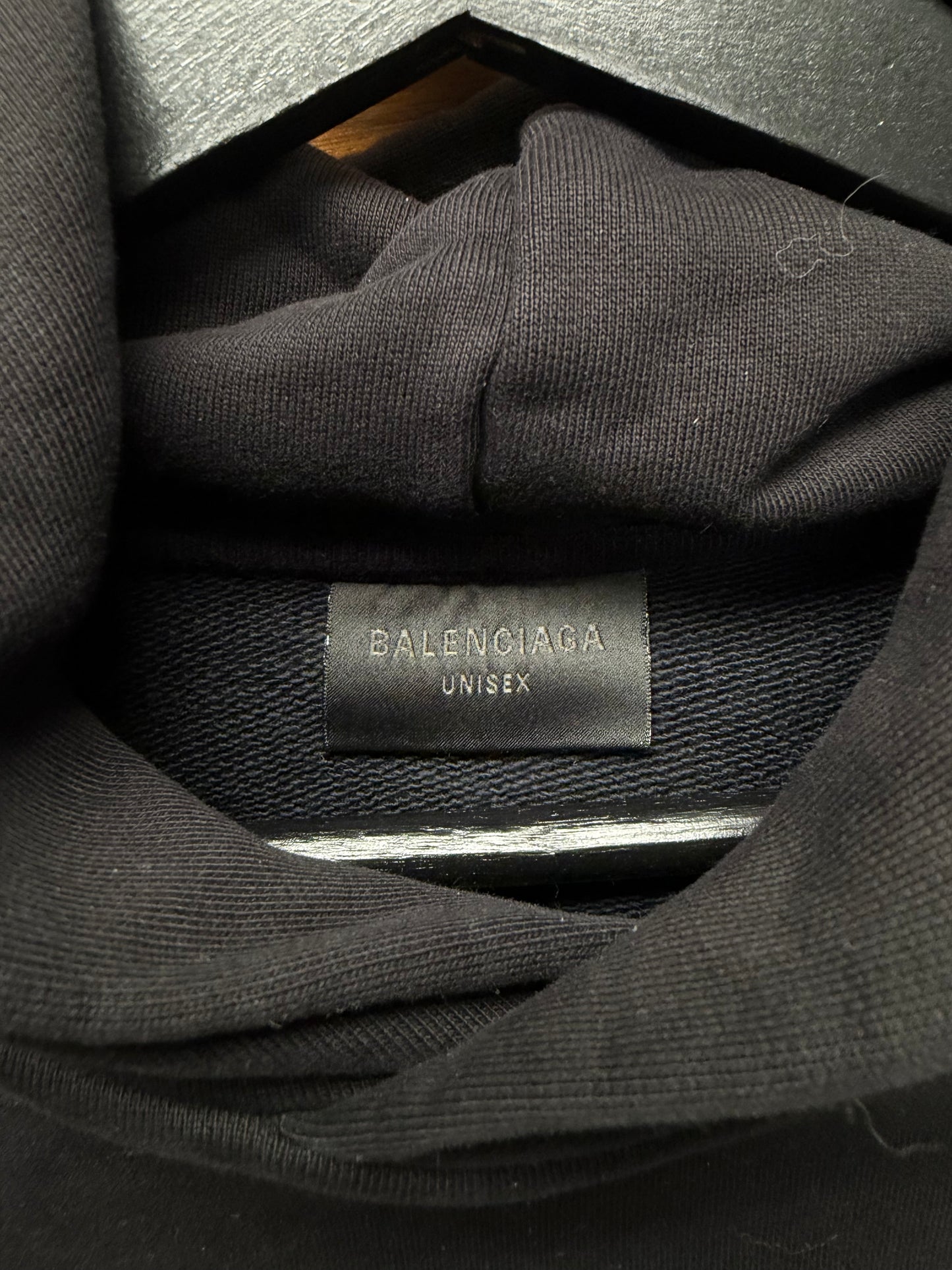 SS2024 Balenciaga ‘Institutional’ Embroidered Black Logo Hoodie