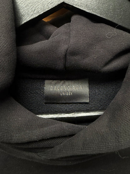 SS2024 Balenciaga ‘Institutional’ Embroidered Black Logo Hoodie