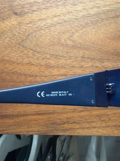 Gucci Striped Logo Blue/Red Visor Shield Sunglasses