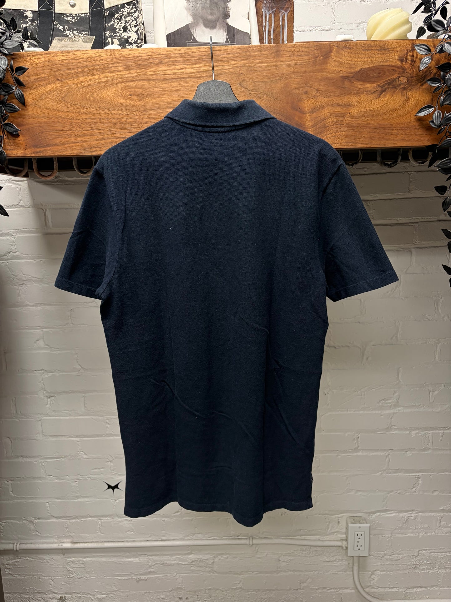 Vintage Gucci ‘Crest Logo’ Badge Appliqué Striped Cotton Polo