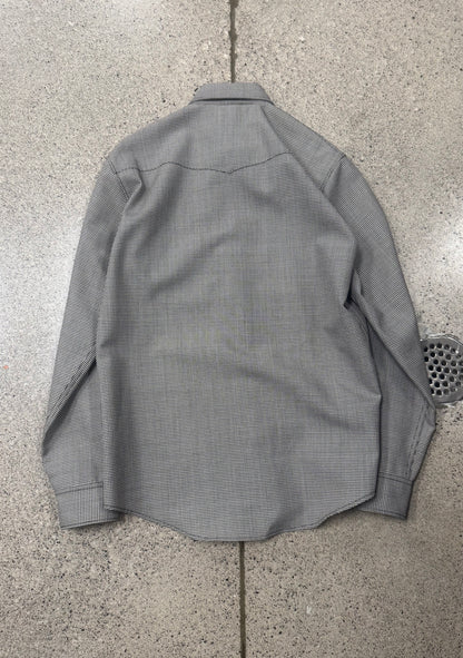Dsquared2 ‘Houndstooth’ Leather Detailed Western Shirt