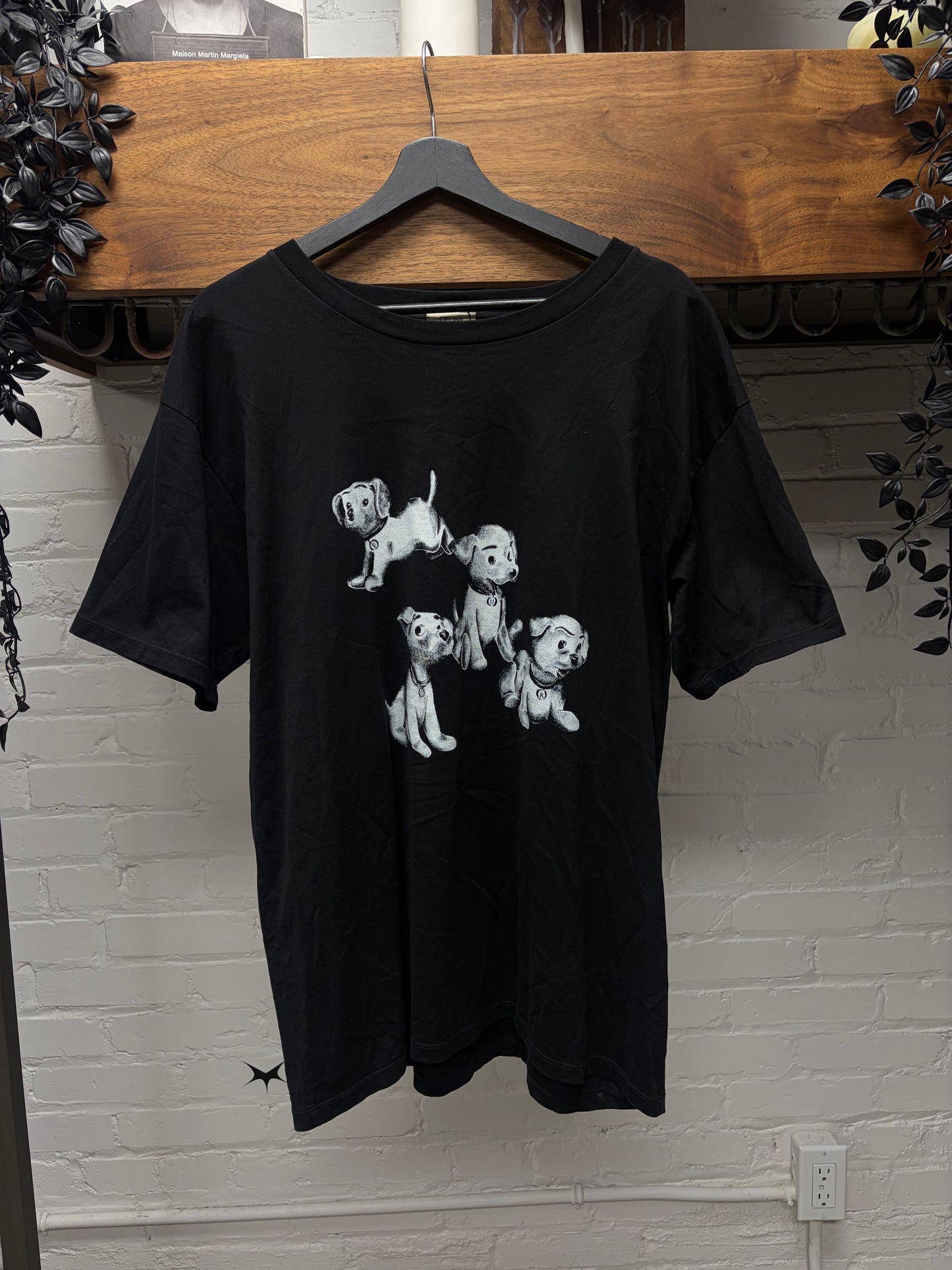 Celine by Hedi Slimane ‘Dalmation Puppies’ Black Graphic T-Shirt