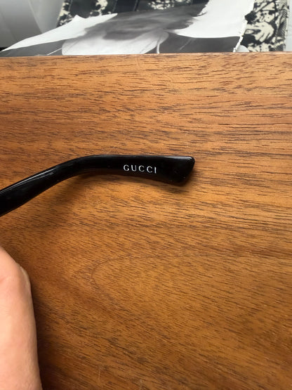 2000s Gucci Black ‘Horsebit Belt’ Oval Shape Sunglasses