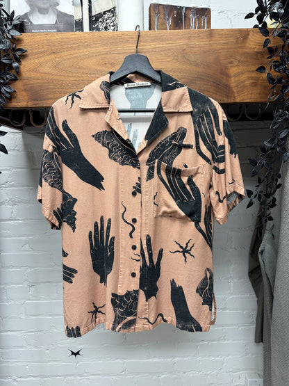 Acne Studios ‘Hand Print’ Camp Collar Short Sleeve Shirt