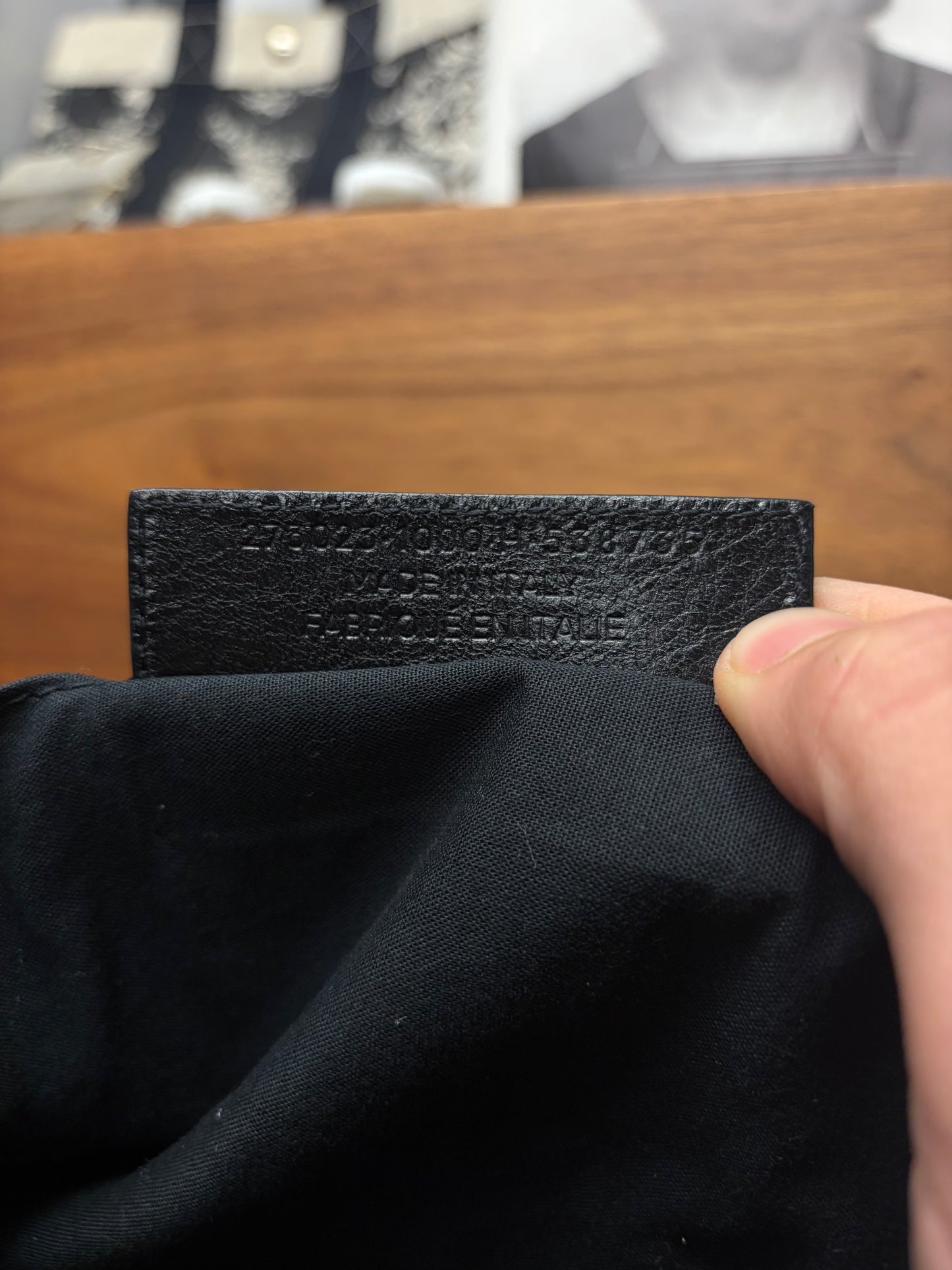 2015 Balenciaga Black Lambskin Leather ‘City Clip’ Clutch Bag