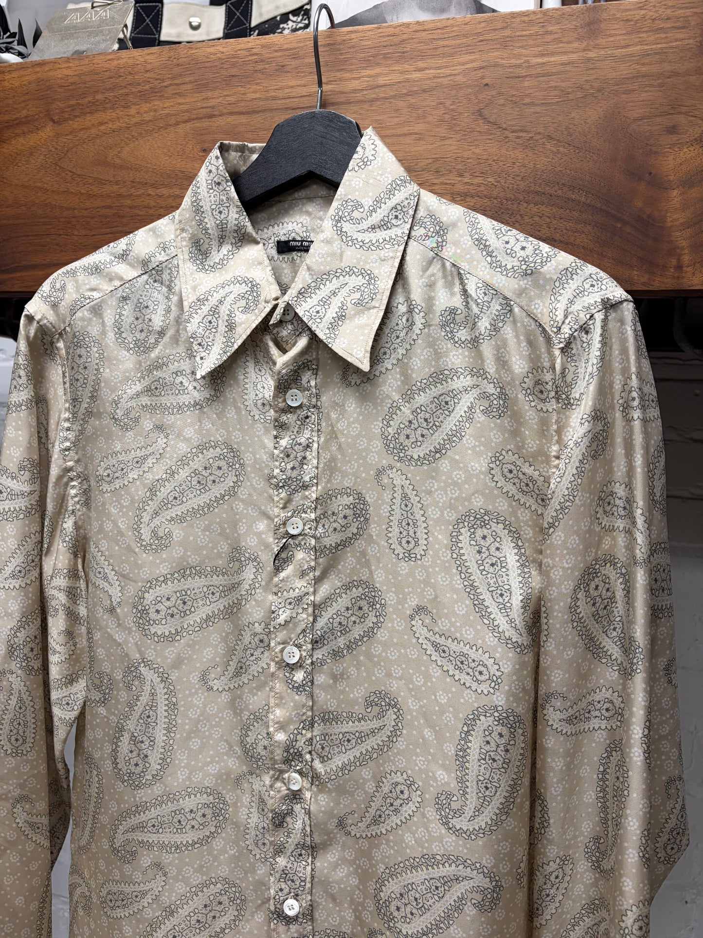 SS2002 Miu Miu Runway Silk Paisley Button Down Shirt