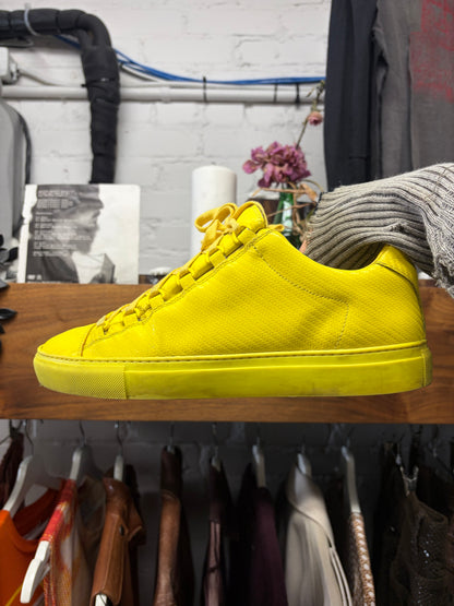 Balenciaga Yellow Lambskin Leather ‘Arena’ Low Top Sneakers