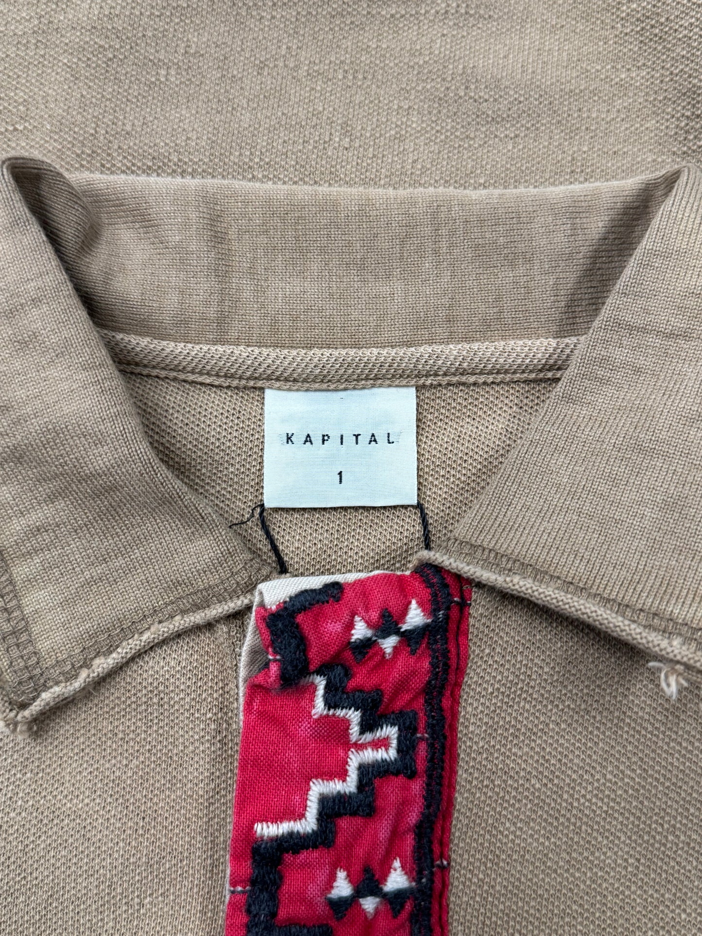 Kapital ‘Tapestry’ Garment Dyed Vintage Washed Polo
