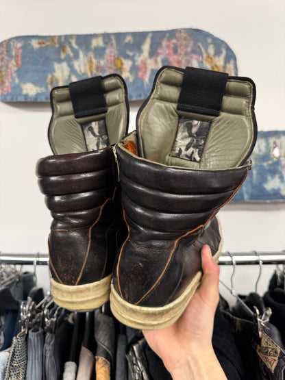 SS2019 Rick Owens ‘Babel’ Brown/Orange Leather Geobaskets