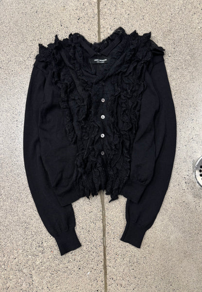 AW2006 Junya Watanabe Grunge ‘Frilled’ Button Closure Cardigan.