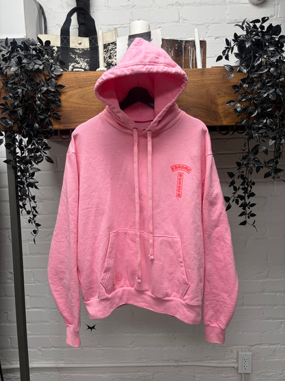Chrome Hearts Pink ‘T-Bar Logo’ Pullover Hoodie