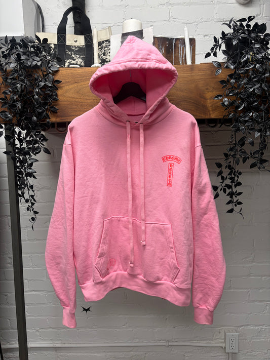 Chrome Hearts Pink ‘T-Bar Logo’ Pullover Hoodie