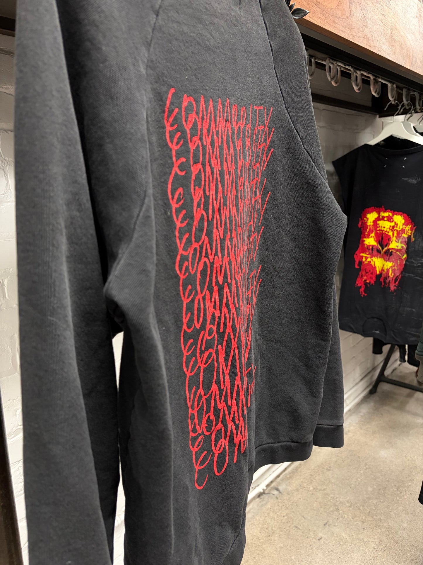 SS2003 Raf Simons ‘Consumed’ Commodity Black/Red Script Sweatshirt