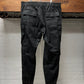 SS2024 Rick Owens ‘Lido’ Waxed Black Cargo Pants