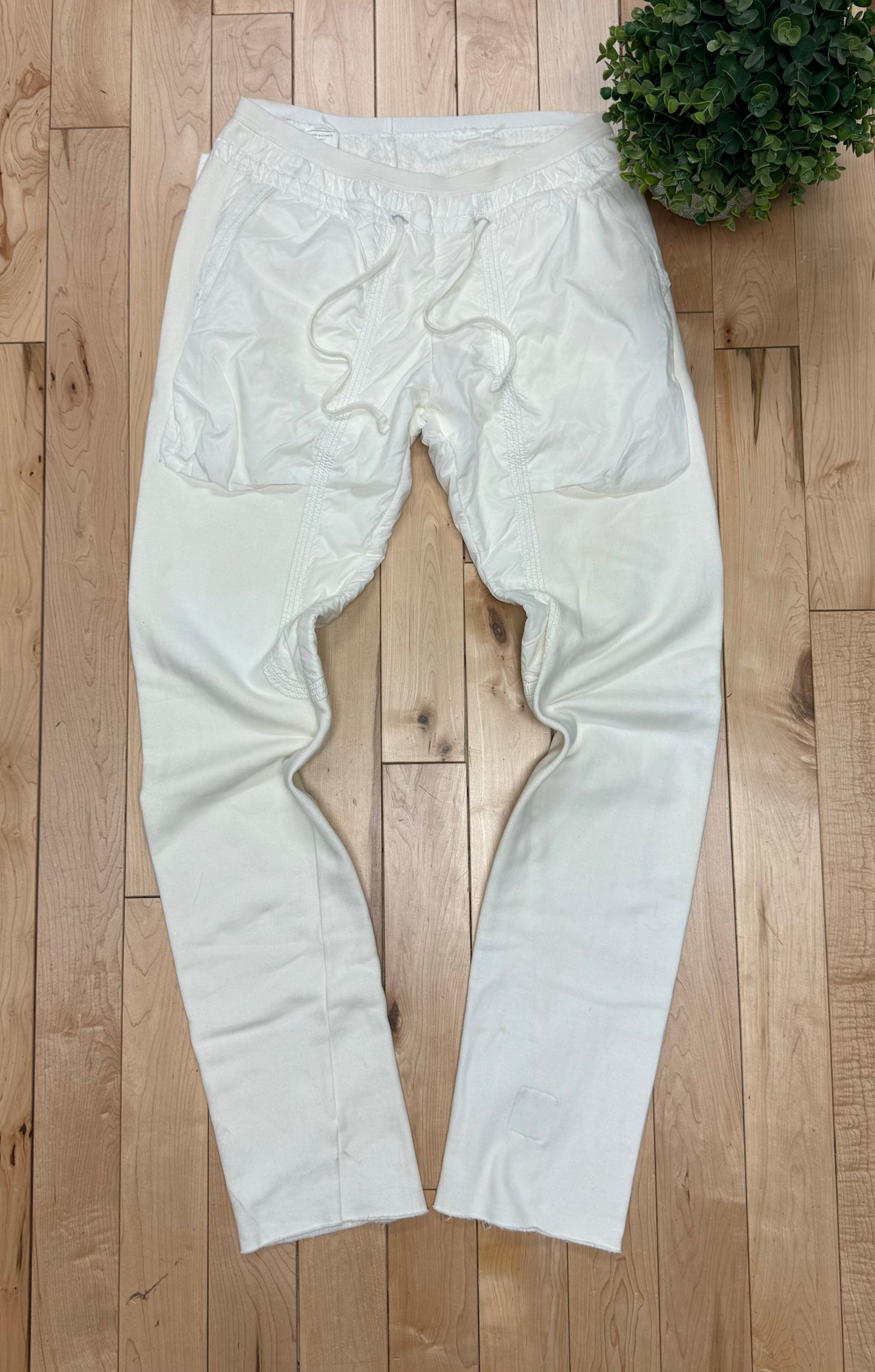 Rick Owens Cream White Drawstring Creatch Cargo Pants