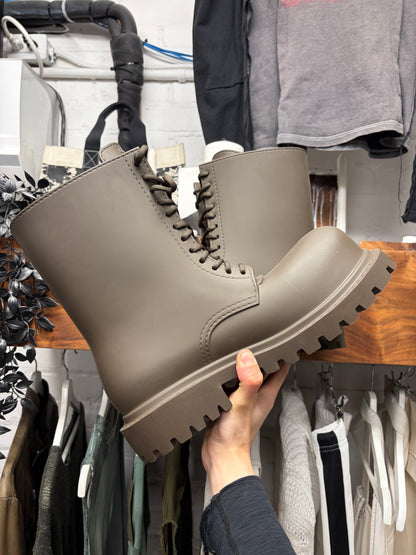 Balenciaga ‘Steroid’ Brown Lace Up Combat Boots