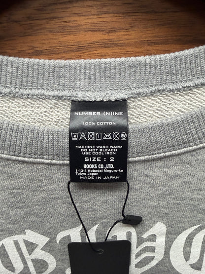 Number (N)ine ‘Give Peace a Chance’ Grey Cotton Sweatshirt