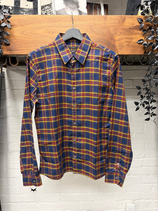 Gucci Tonal Plaid Patterned Slim Fit Button Up Shirt
