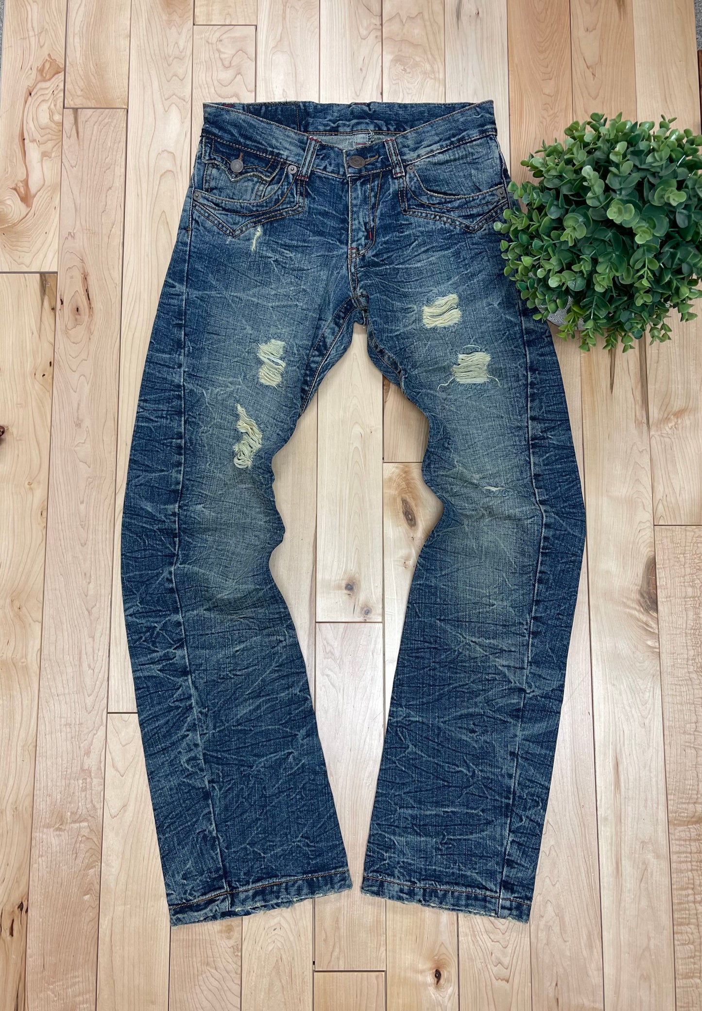 Rattletrap Whiskered Blue Flared Cut Denim