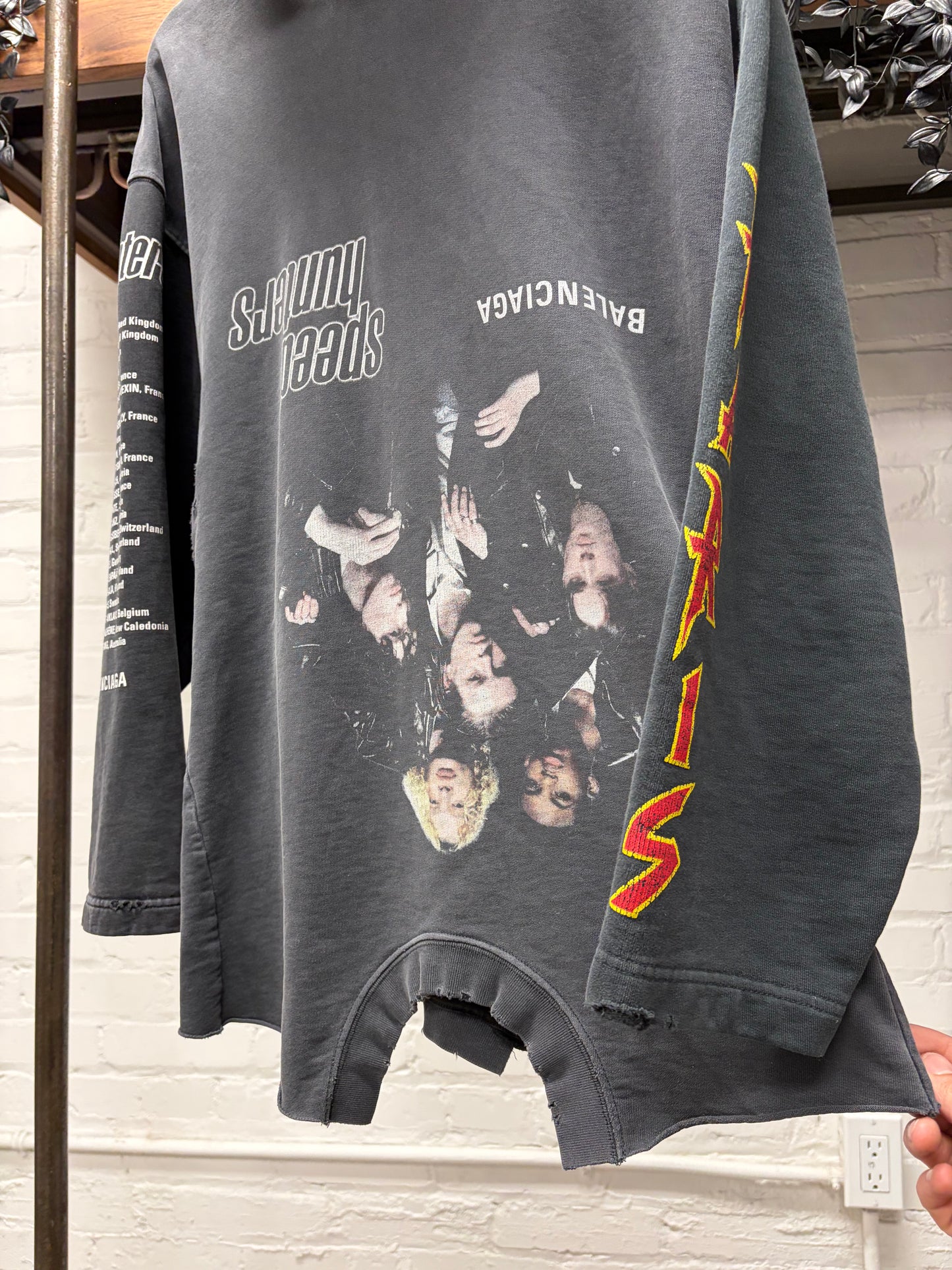 2021 Balenciaga ‘Speedhunters’ Reconstructed Metal Logo Hoodie