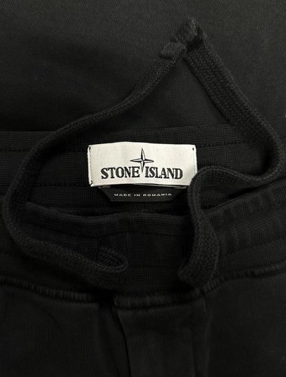 Stone Island Badge Logo Black Cargo Sweatpants