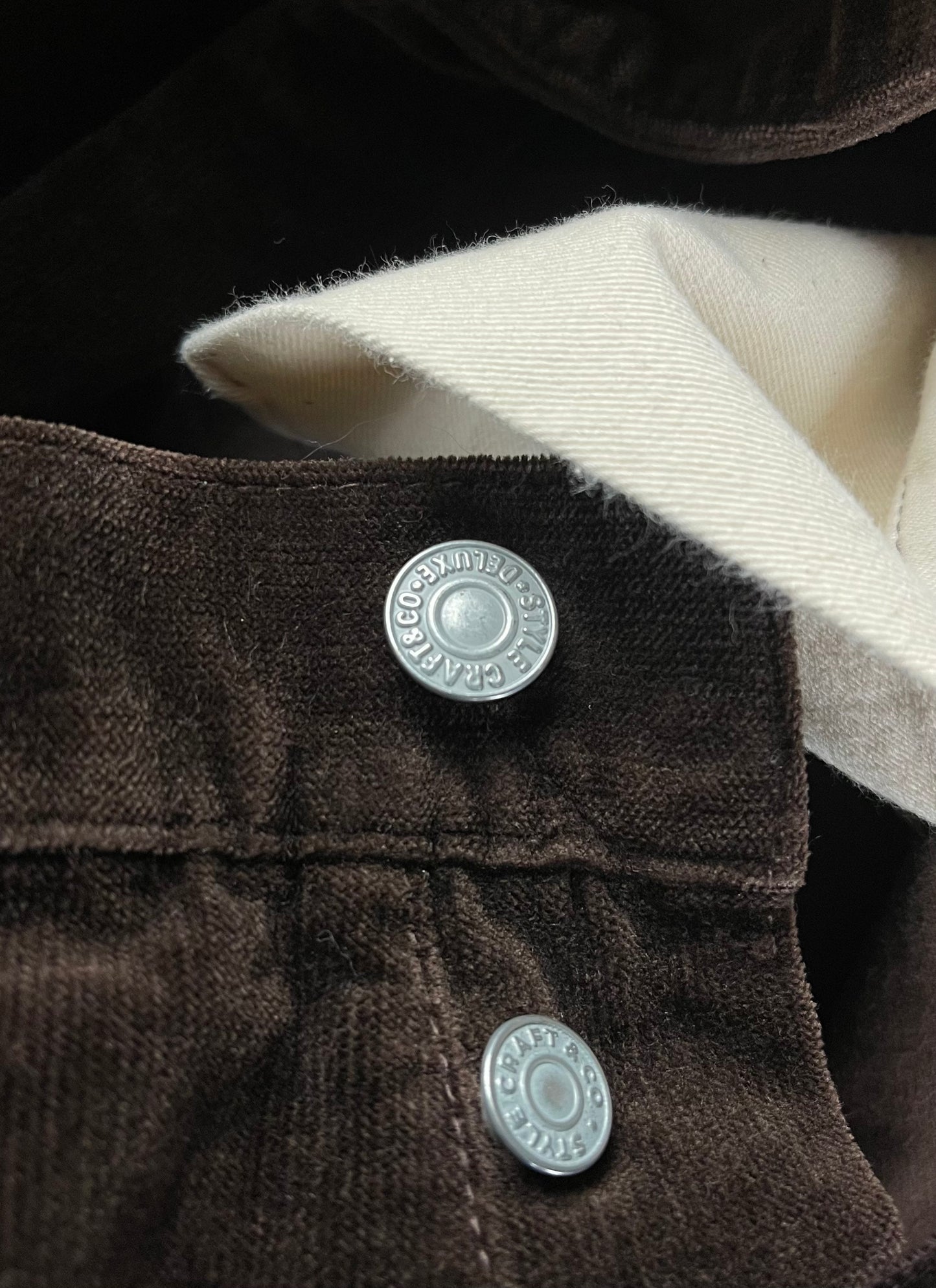 Evisu Brown Velour Gull Logo Denim