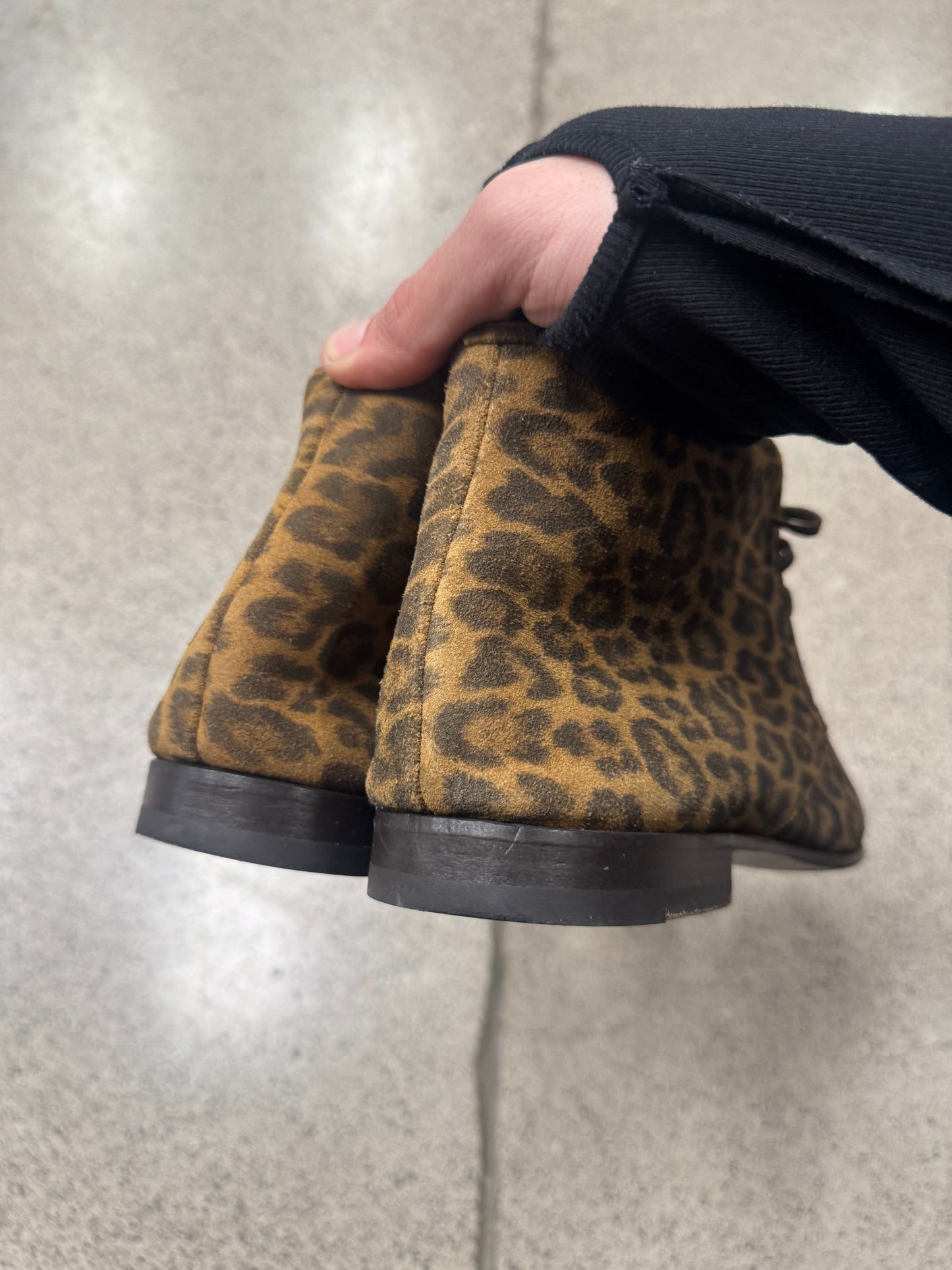 Saint Laurent Leopard Suede ‘Chukka’ Ankle Boots