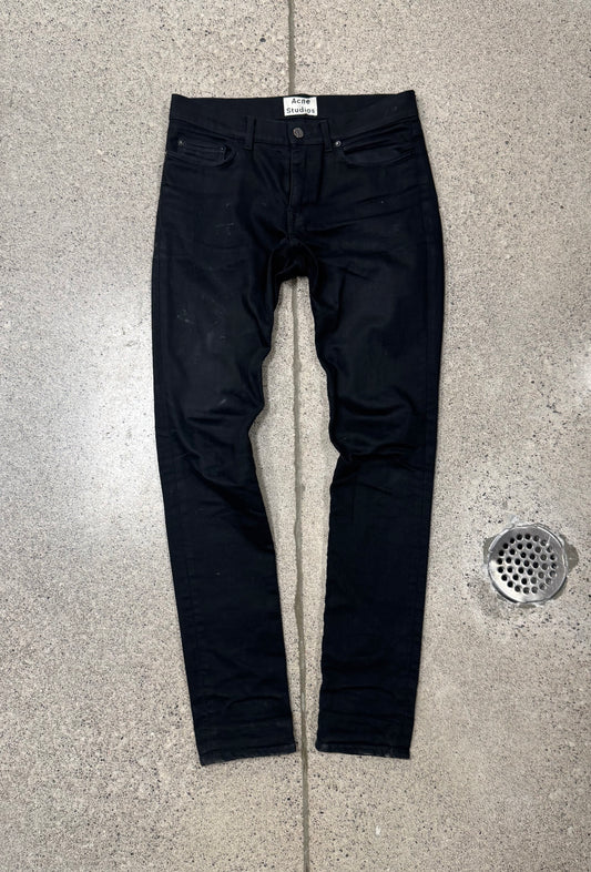 Acne Studios ‘Stay Cash’ Waxed Black Skinny Jeans